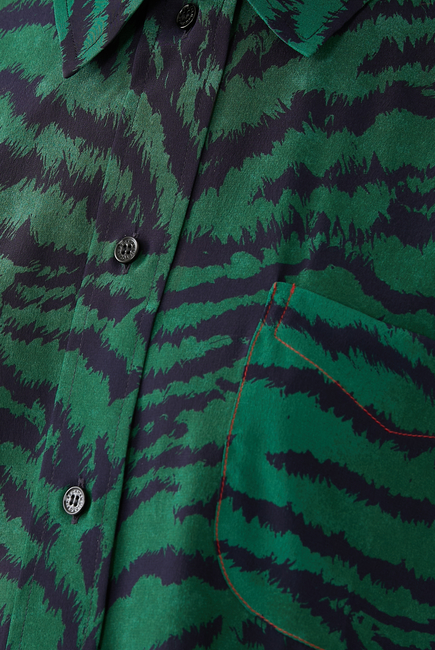 Tiger Print Pajama-Style Silk Shirt